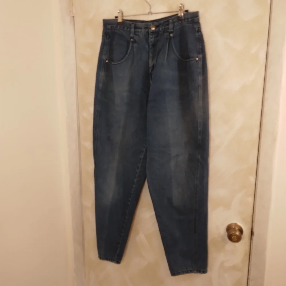 Vintage Brittania High Waisted Pleated Tapered Leg Mom Jeans Size 12